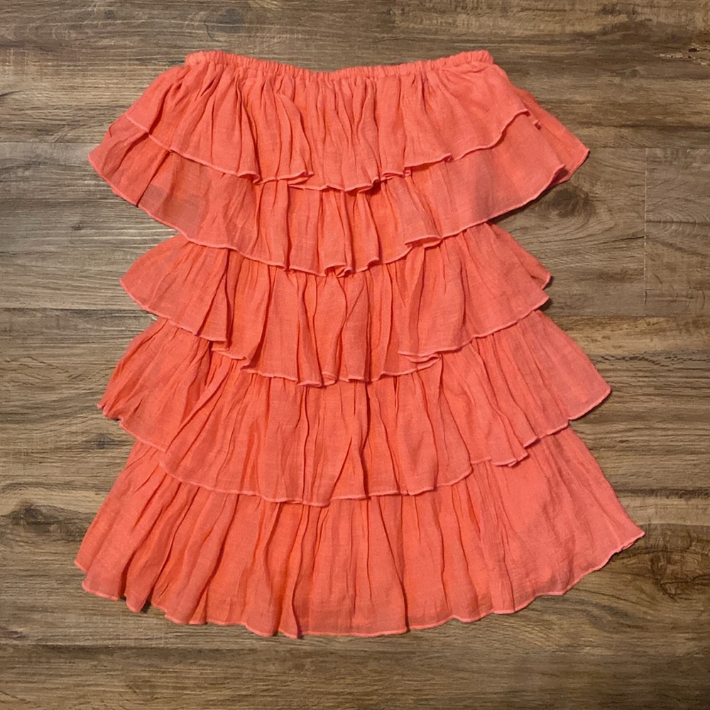 Coral Ruffle Romper - Picture 2 of 7